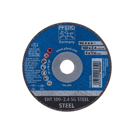 PFERD 4 x 3/32" Cut-Off Wheel, 5/8" A.H. - SG STEEL - Type 1 63502